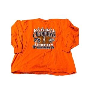 Auburn Tigers 2010 National Champions Orange T Shirt Size Adult Fits Like XL A35